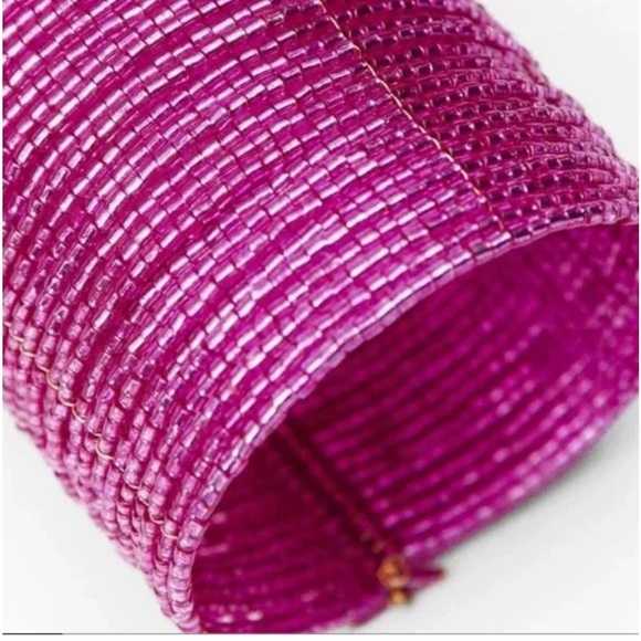 Zara Pink Beaded Cuff Bracelet - Picture 6 of 8